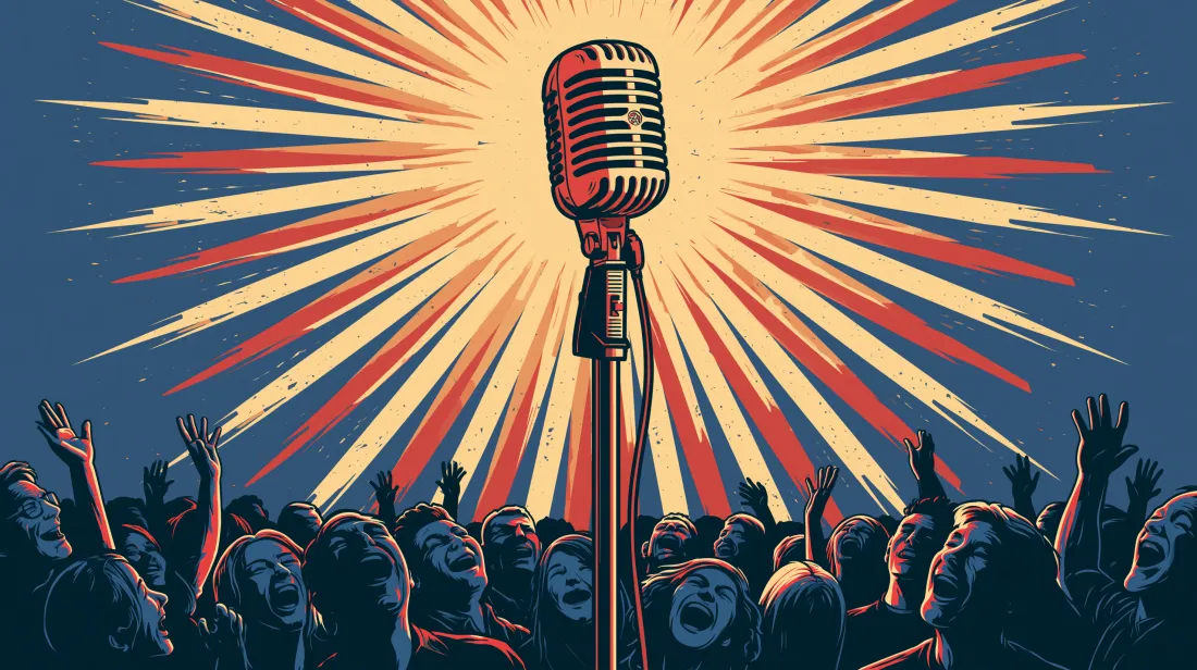 Wilmington comedy scene with audience and stage